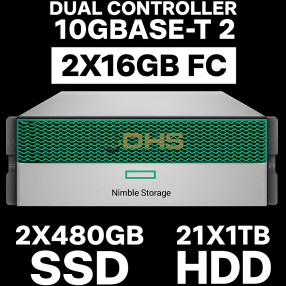 HPE - Q8H71A - HPE Nimble Storage HF20H Adaptive Dual Controller 10GBASE-T 2-port CTO Base